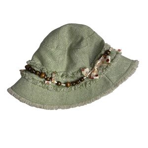 Y2K Hat Attack New York Wooden Beaded Ribbon Bucket Hat